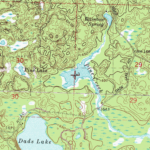 Topographic Map of Pine Lake, WI