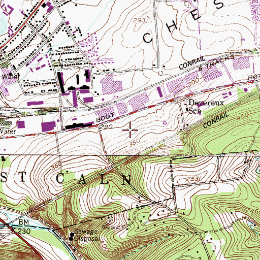 Topographic Map of Downingtown Post Office, PA