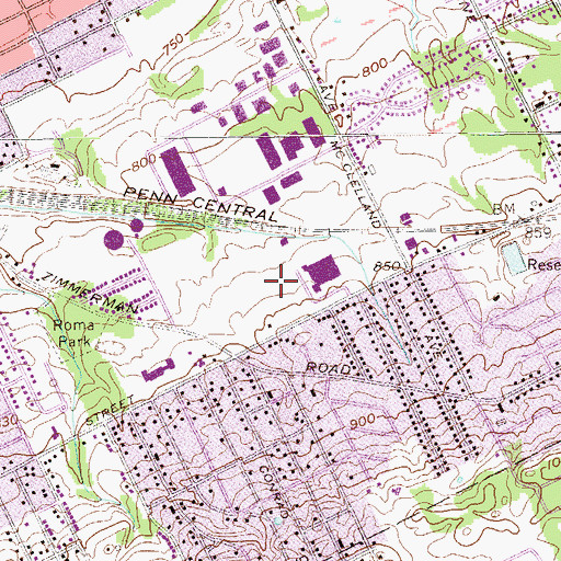 Topographic Map of Erie Post Office, PA