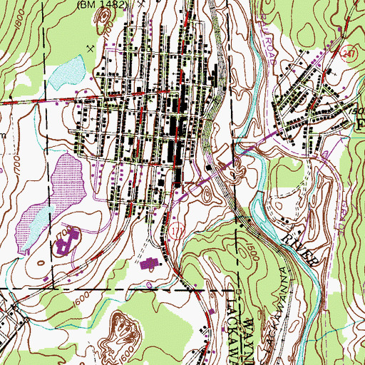 Topographic Map of Forest City Post Office, PA