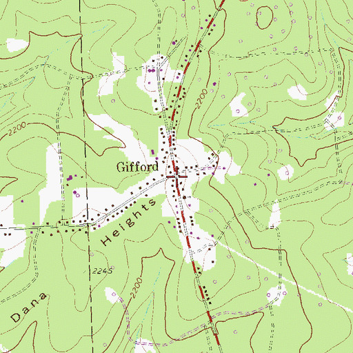 Topographic Map of Gifford Post Office, PA