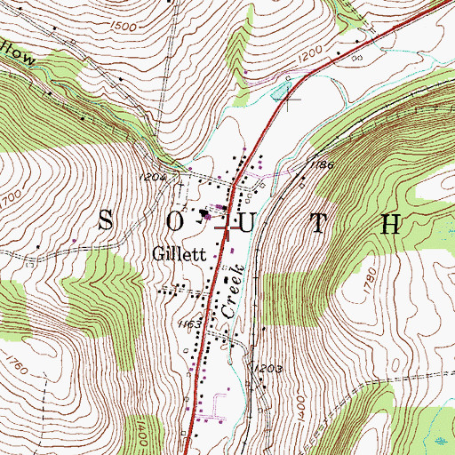 Topographic Map of Gillett Post Office, PA