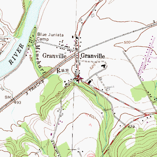 Topographic Map of Granville Post Office, PA