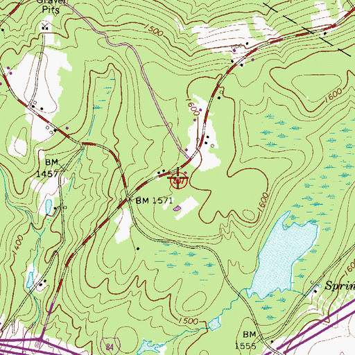 Topographic Map of Greentown Post Office, PA