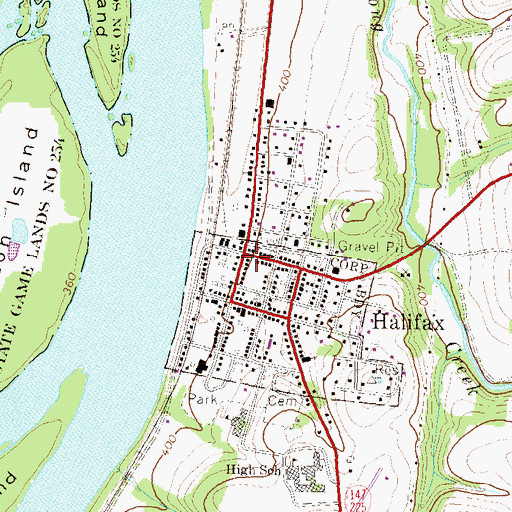 Topographic Map of Halifax Post Office, PA