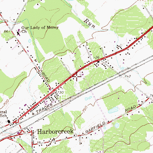 Topographic Map of Harborcreek Post Office, PA
