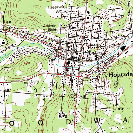 Topographic Map of Houtzdale Post Office, PA