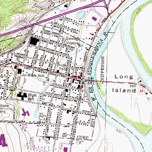 Topographic Map of Jersey Shore Post Office, PA