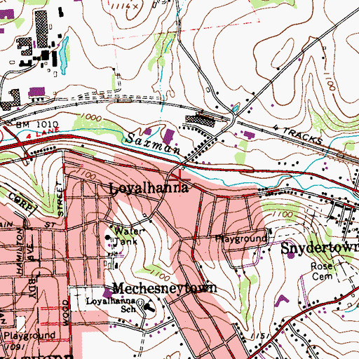 Topographic Map of Loyalhanna Post Office, PA