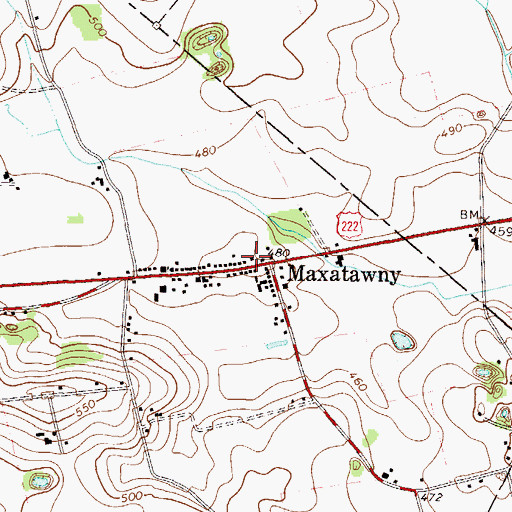 Topographic Map of Maxatawny Post Office, PA