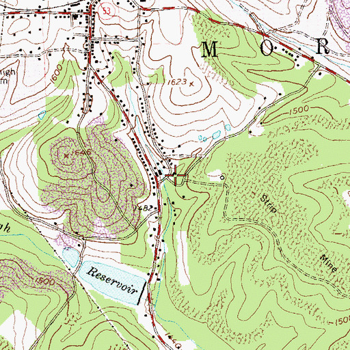 Topographic Map of Morrisdale Post Office, PA