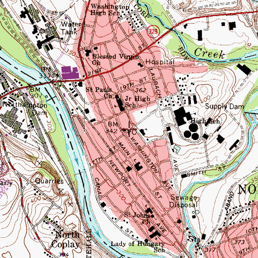 Topographic Map of Northampton Post Office, PA