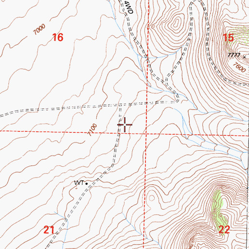 Topographic Map of Mono County, CA