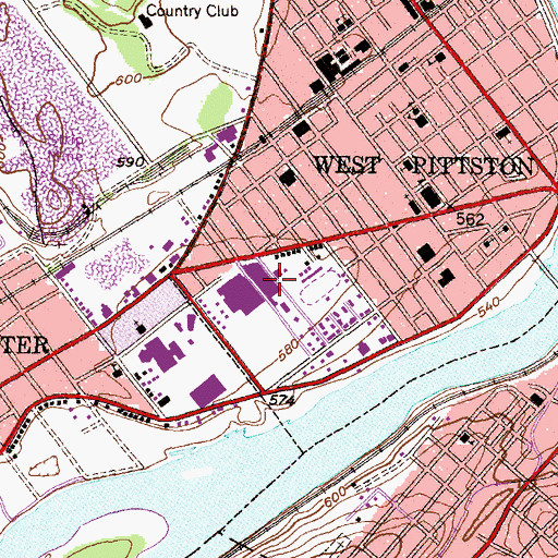 Topographic Map of West Pittson Post Office, PA