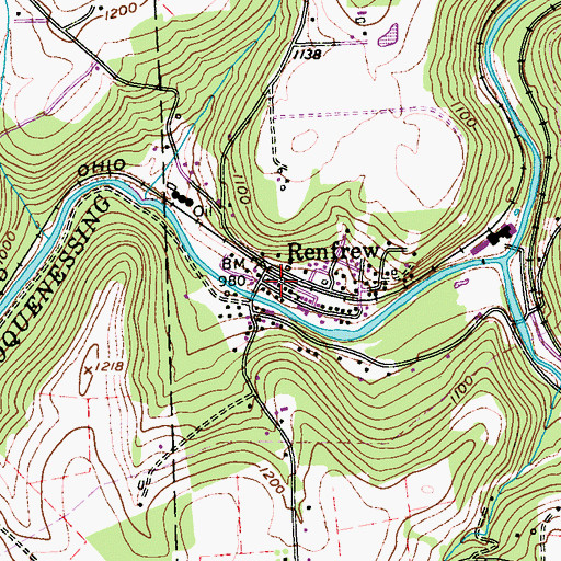 Topographic Map of Renfrew Post Office, PA