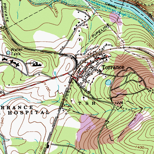 Topographic Map of Torrance Post Office, PA