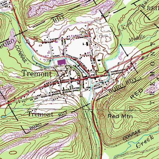 Topographic Map of Tremont Post Office, PA