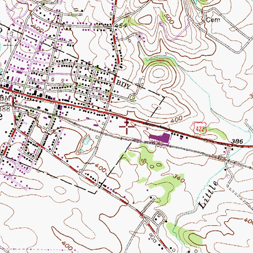 Topographic Map of Wernersville Post Office, PA