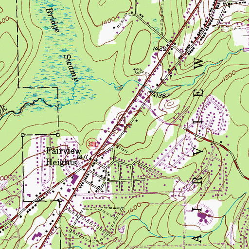 Topographic Map of Mountain Top Post Office, PA