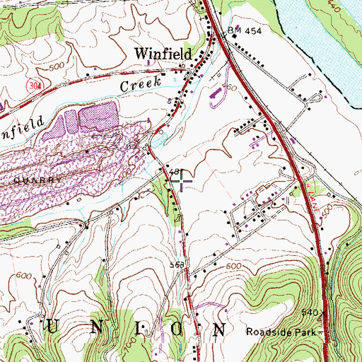 Topographic Map of Winfield Post Office, PA