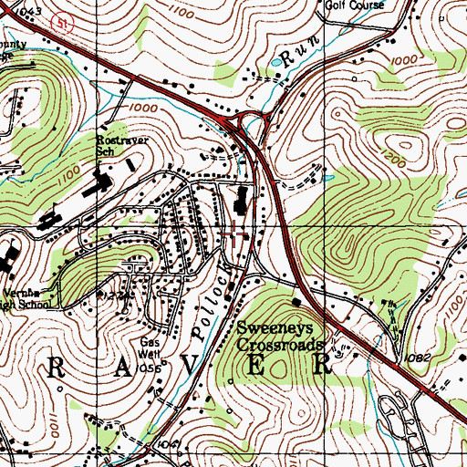 Topographic Map of Belle Vernon Post Office, PA