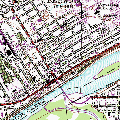 Topographic Map of Berwick Post Office, PA