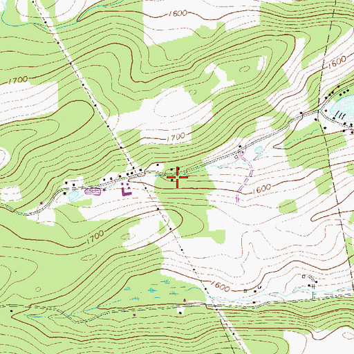 Topographic Map of Brackney Post Office, PA