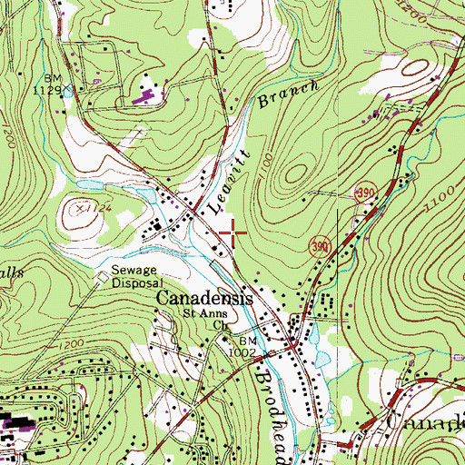 Topographic Map of Canadensis Post Office, PA