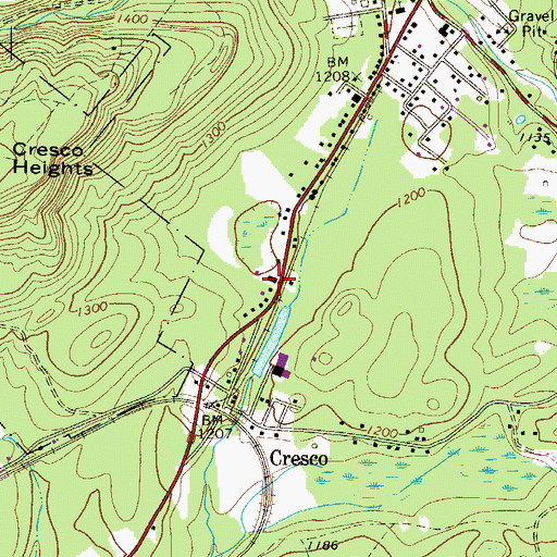 Topographic Map of Cresco Post Office, PA