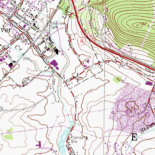 Topographic Map of Denver Post Office, PA