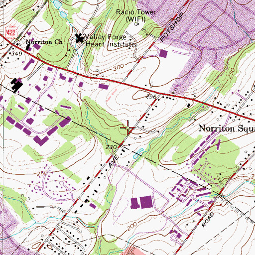 Topographic Map of Eagleville Carrier Annex Post Office, PA