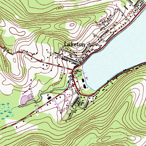 Topographic Map of Harveys Lake Post Office, PA