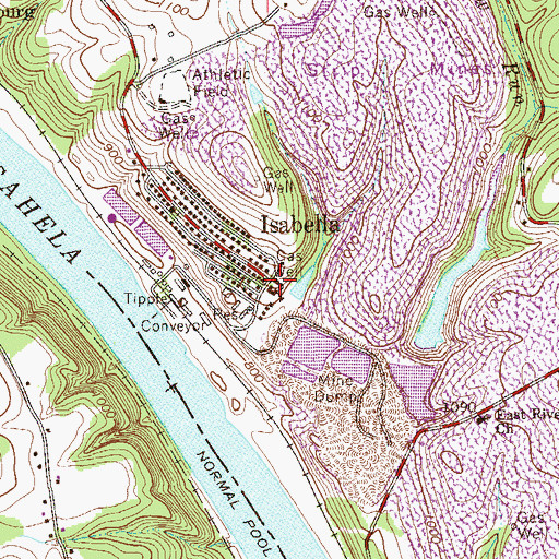 Topographic Map of Isabella Post Office, PA