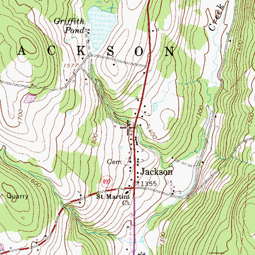 Topographic Map of Jackson Post Office, PA
