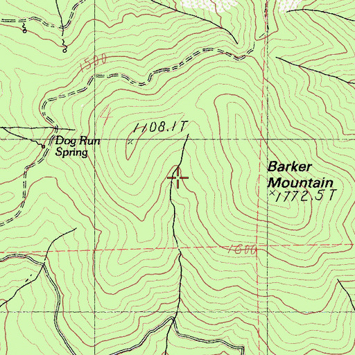 Topographic Map of Trinity County, CA