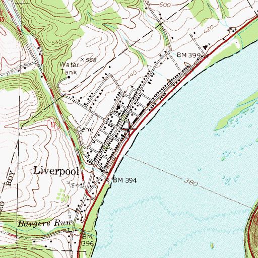 Topographic Map of Liverpool Post Office, PA