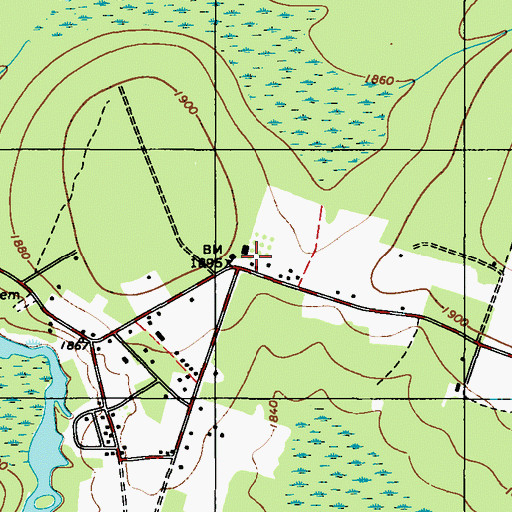 Topographic Map of Long Pond Post Office, PA