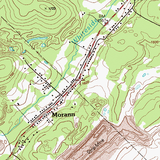 Topographic Map of Morann Post Office, PA