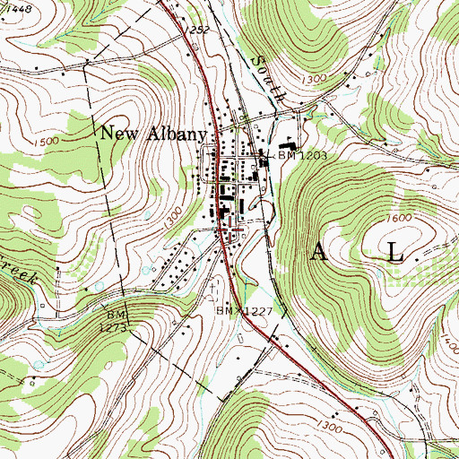 Topographic Map of New Albany Post Office, PA
