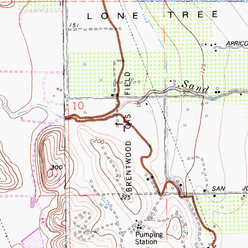 Topographic Map of Brentwood Gas Field, CA