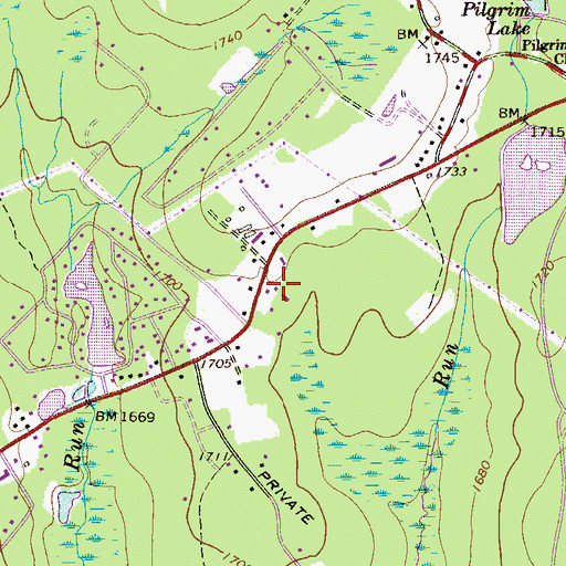 Topographic Map of Pocono Lake Post Office, PA