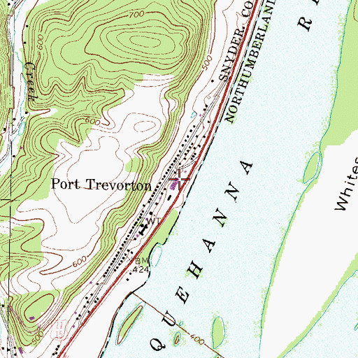 Topographic Map of Port Trevorton Post Office, PA