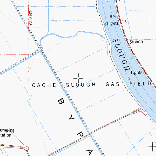 Topographic Map of Cache Slough Gas Field, CA