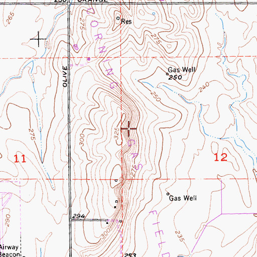 Topographic Map of Corning Gas Field, CA