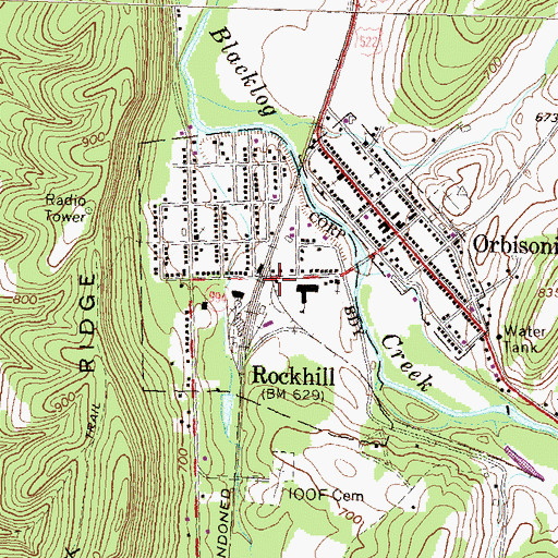 Topographic Map of Rockhill Furnace Post Office, PA