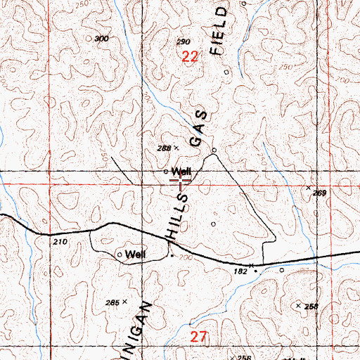 Topographic Map of Dunnigan Hills Gas Field, CA