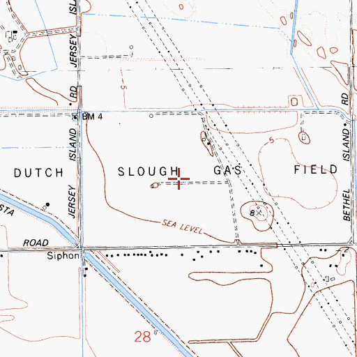 Topographic Map of Dutch Slough Gas Field, CA