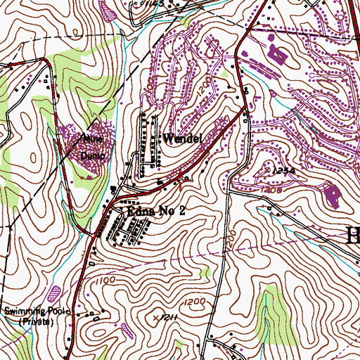 Topographic Map of Wendel Post Office, PA