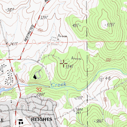 Topographic Map of Cabbage Patch Cemetery, CA
