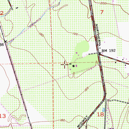 Topographic Map of Patrick Cemetery, CA